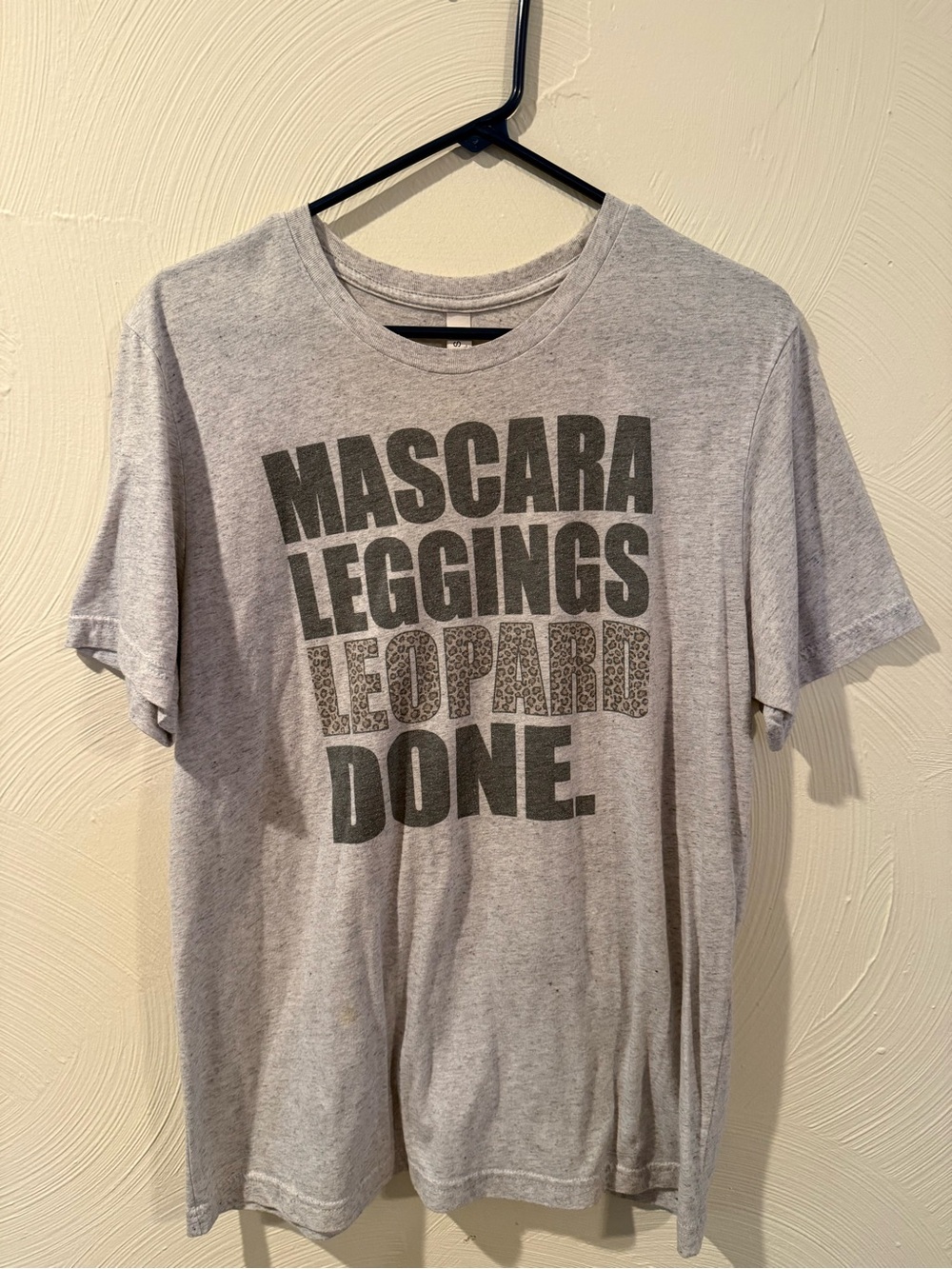 Bella Canvas Gray Graphic Tee with Leopard Print Text